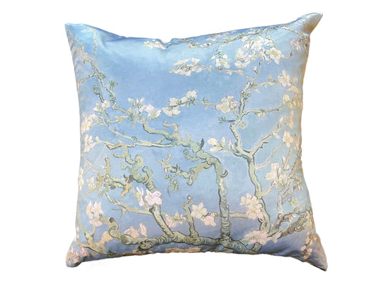 Satin Throw Pillow, Almond Blossoms