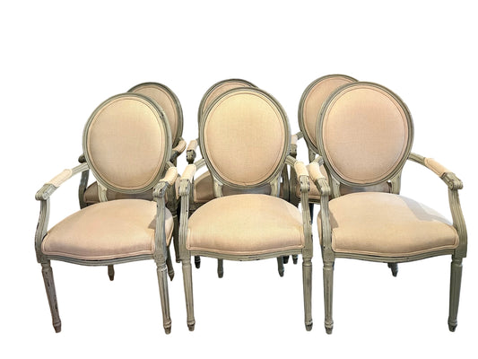 Set of 6 Dining Chairs, reproduction, custom finish