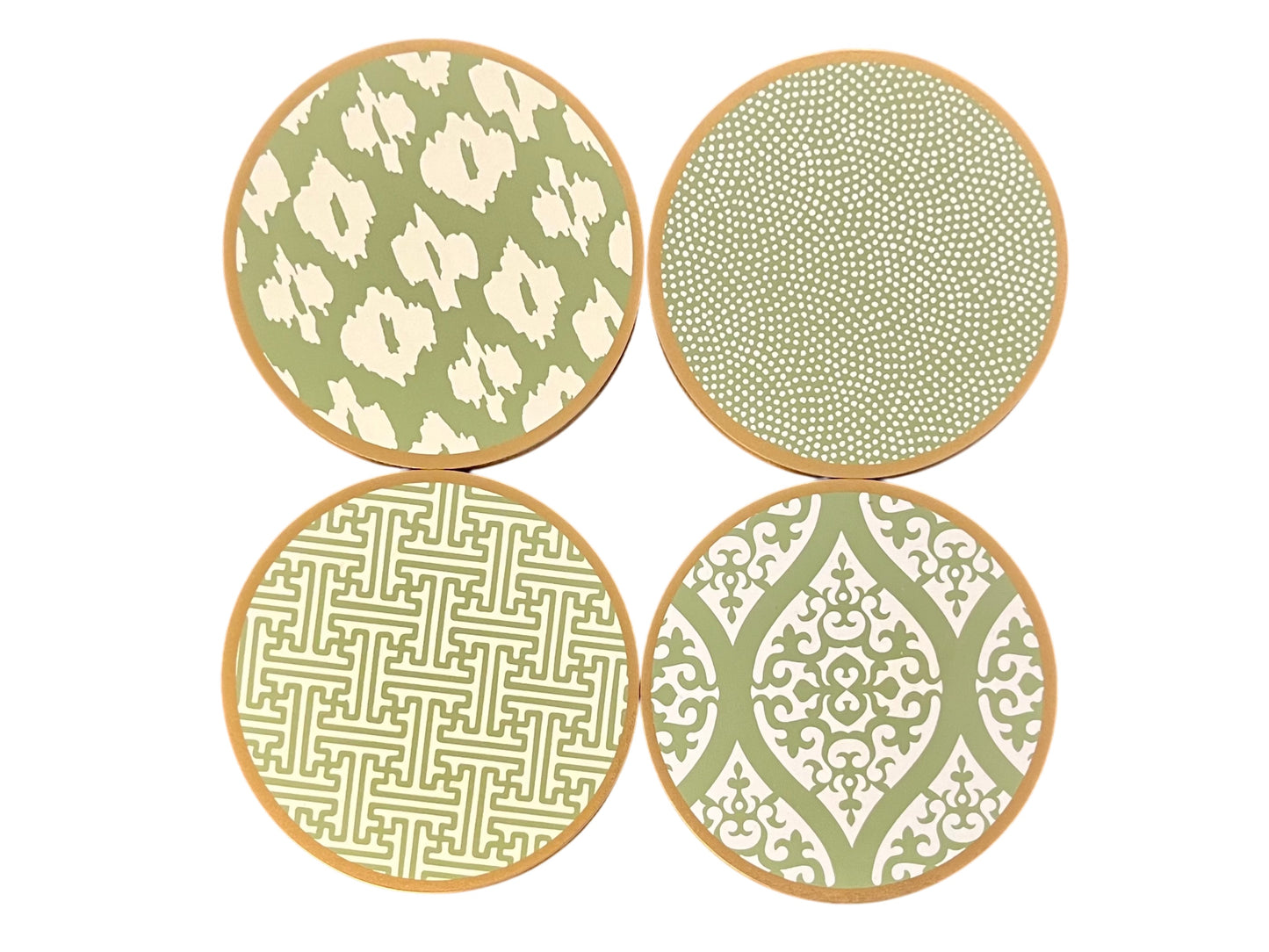 Set of 4 coasters, green