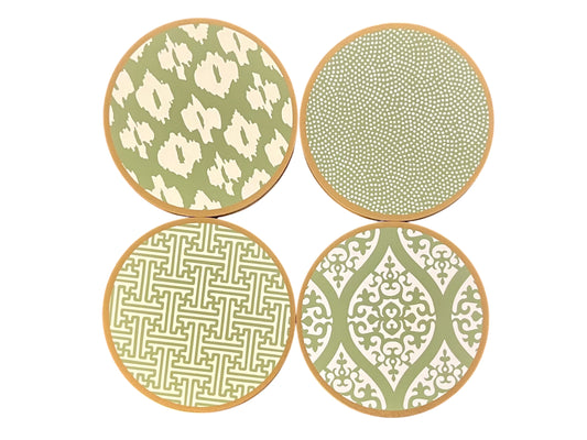 Set of 4 coasters, green