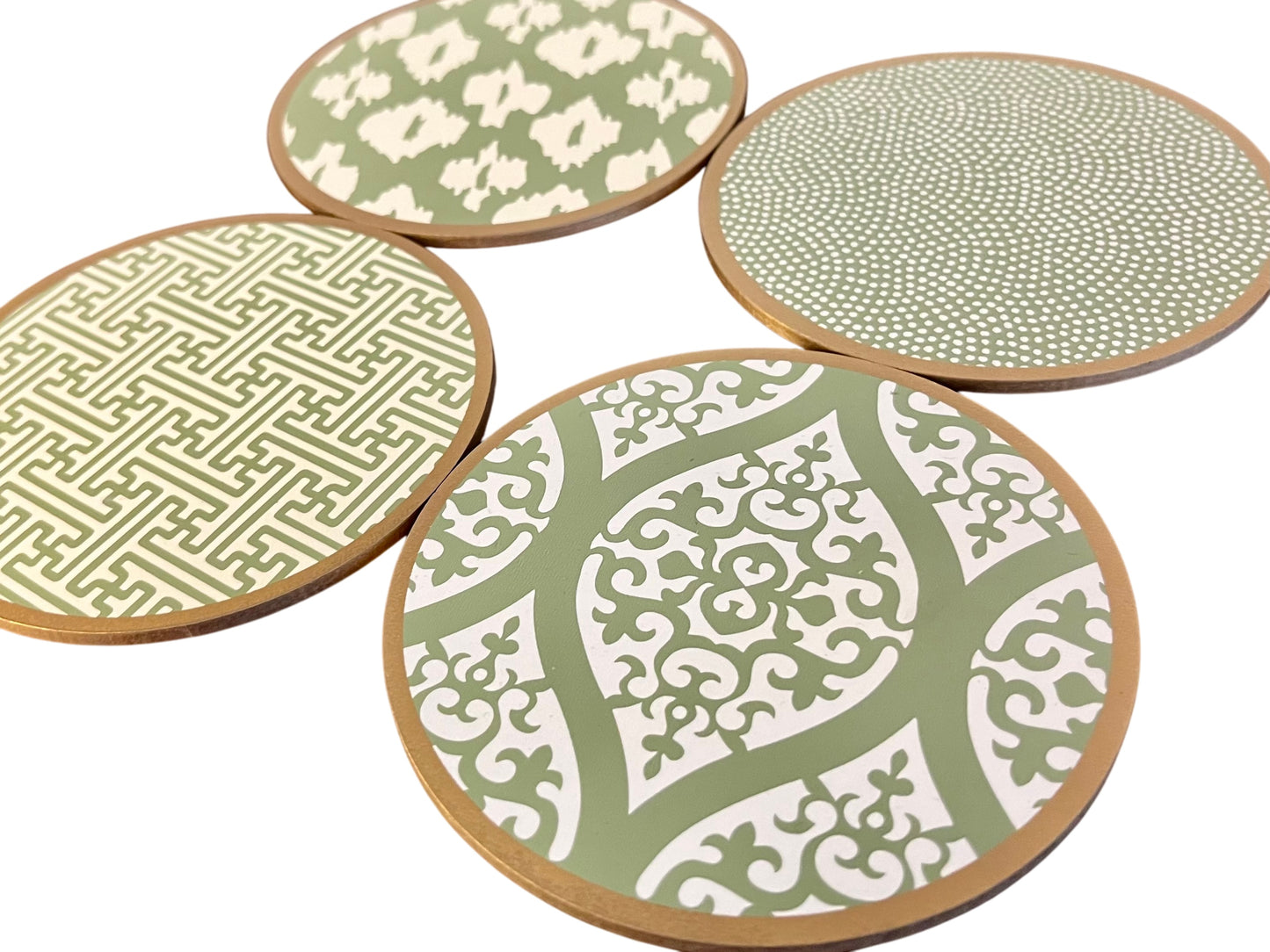 Set of 4 coasters, green