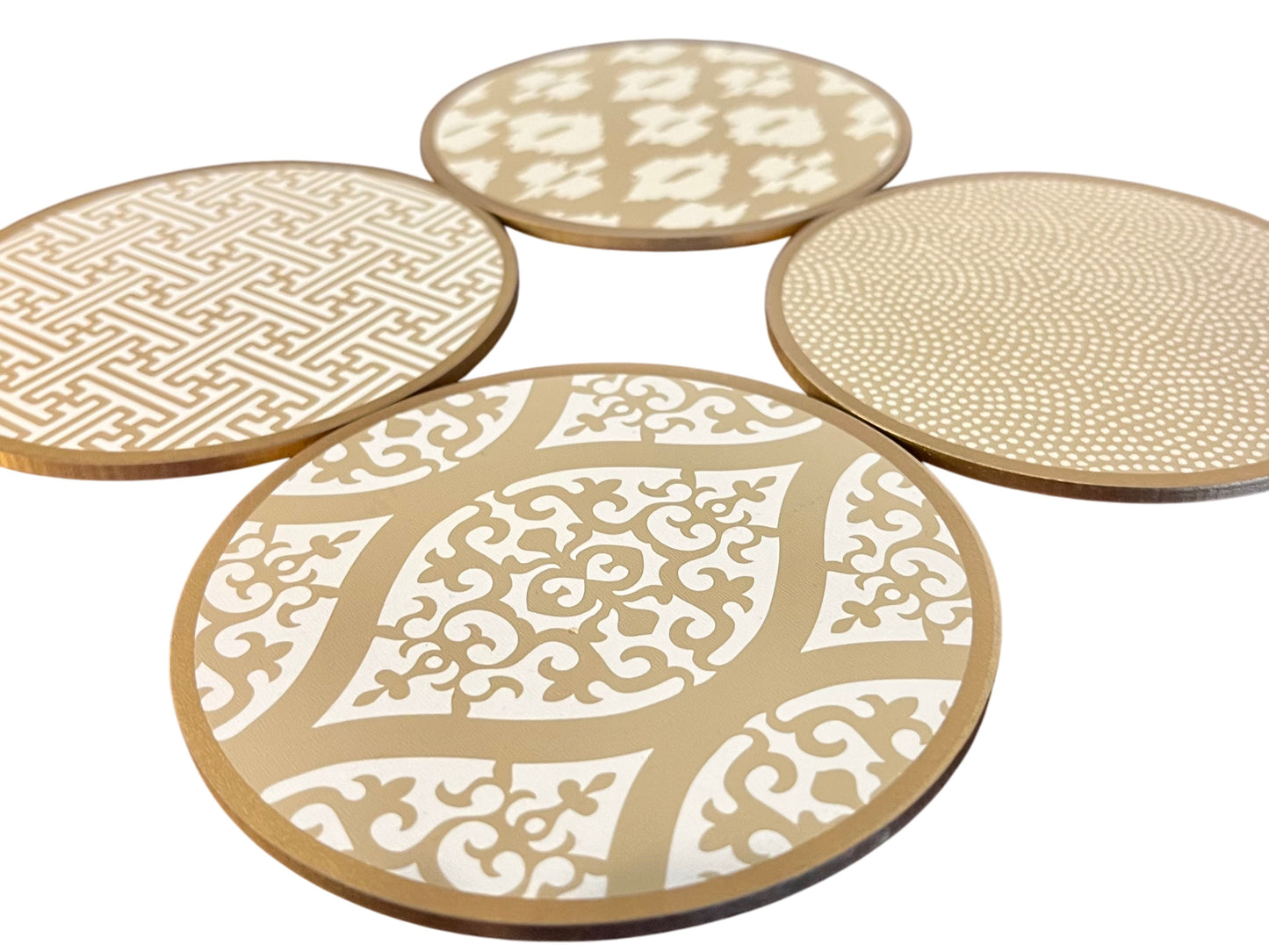 Set of 4 coasters, latte