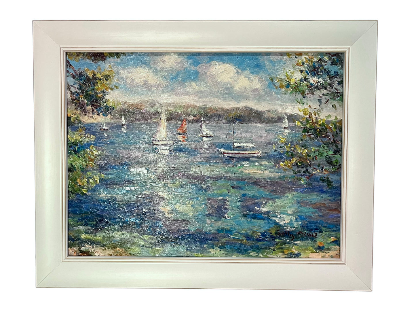 Italian waterscape, signed