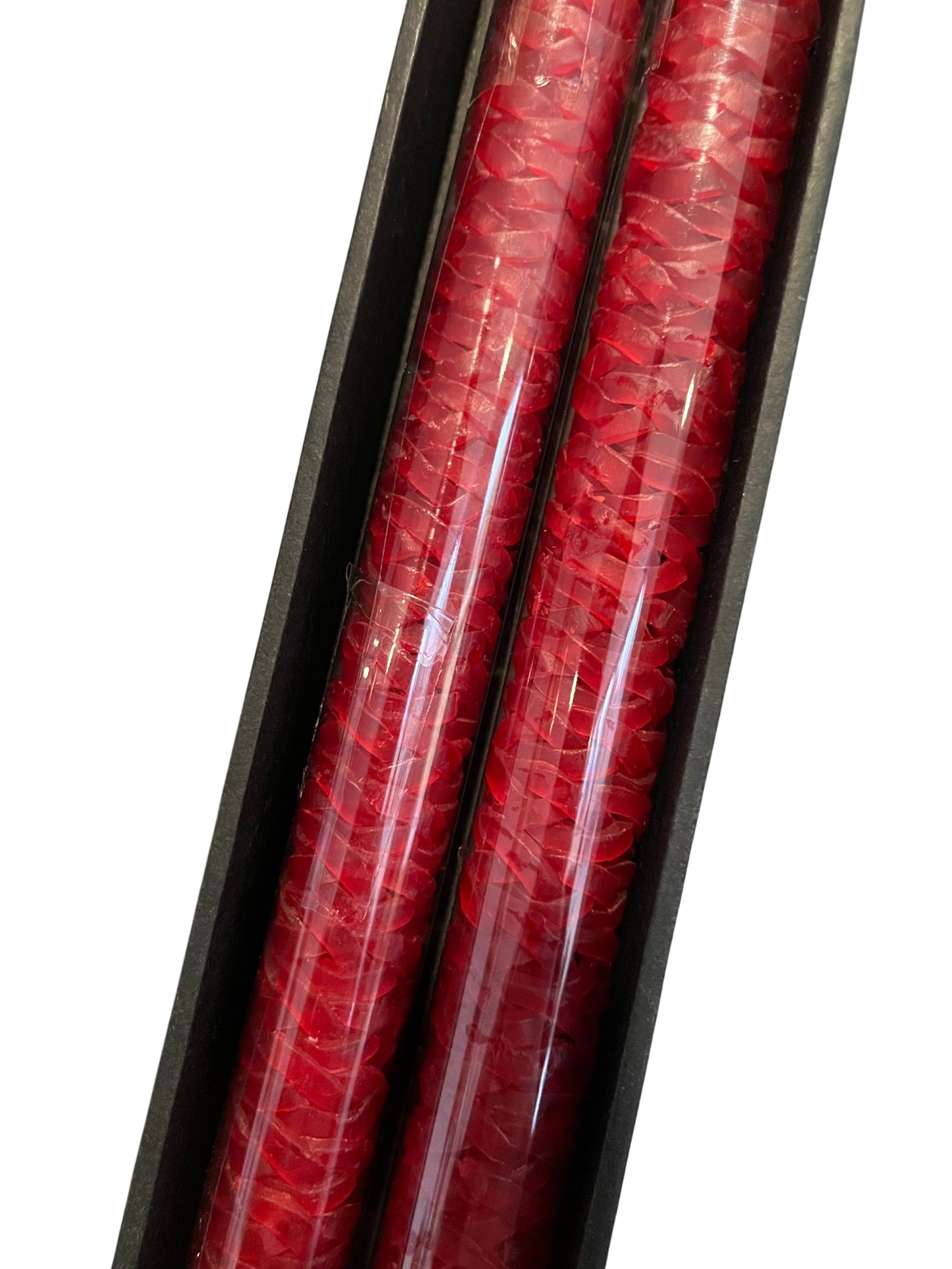 Braided Taper Candles, red