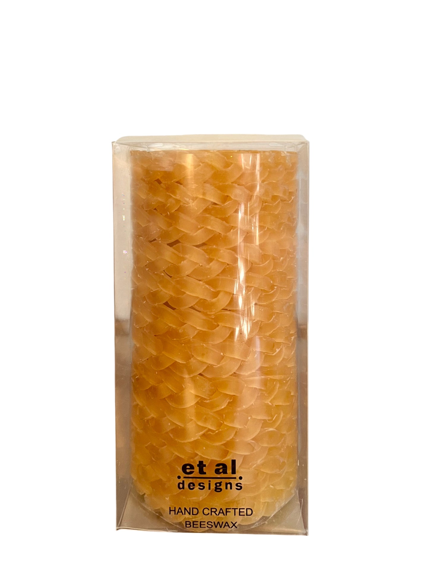 Braided Pillar Candle, gold