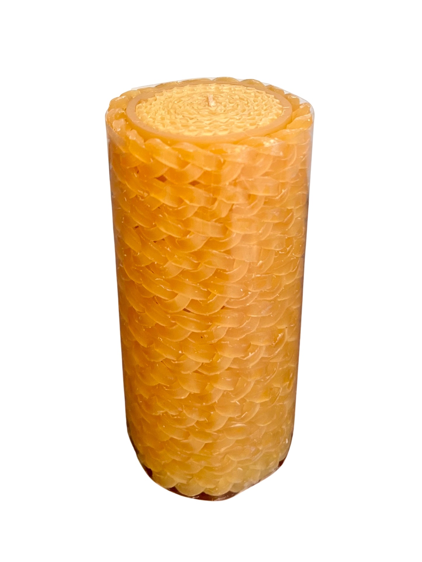 Braided Pillar Candle, gold