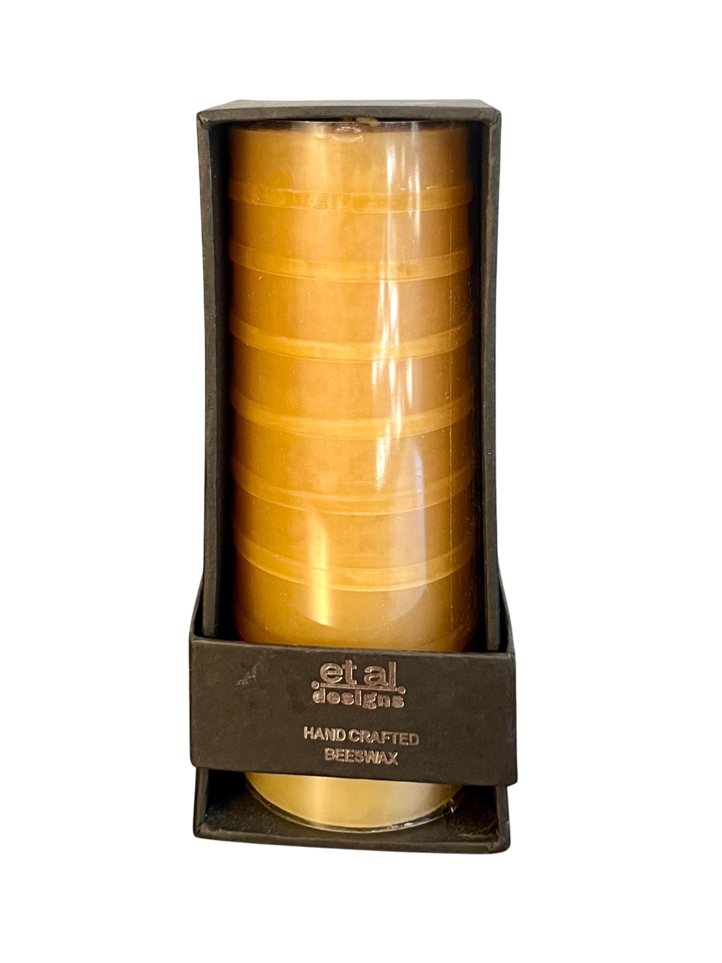 Striped Pillar Candle, gold