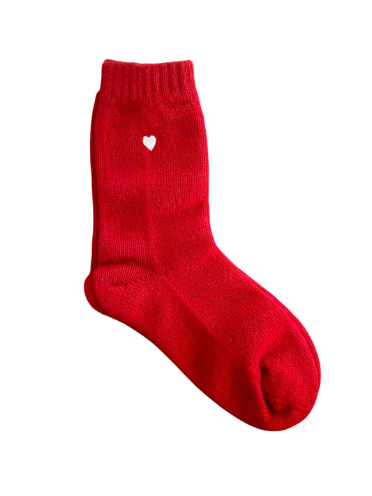 Heart Sleeping Socks, scarlet