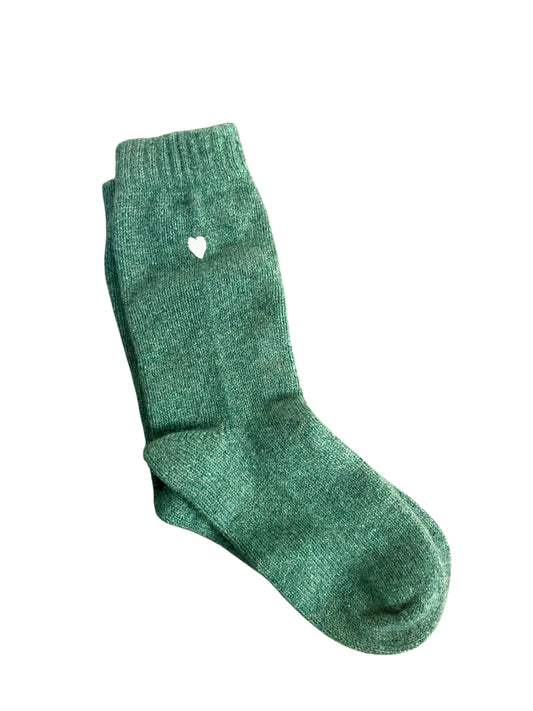 Heart Sleeping Socks, emerald