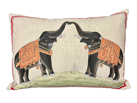 Two Elephants Pillow