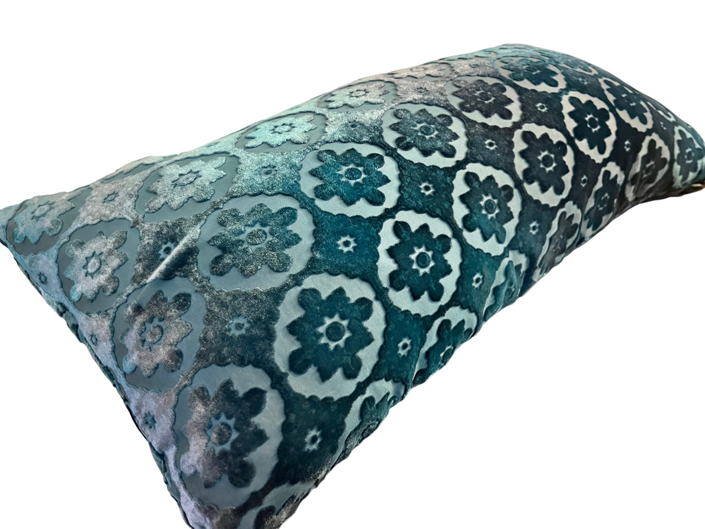 Velvet Lumbar Pillow, pacific